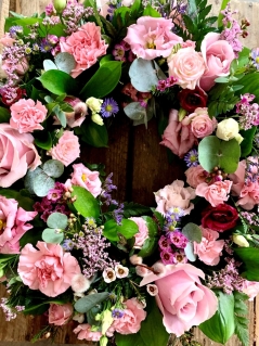 Pink Rose and Carnation Wreath