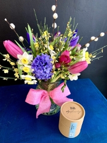 Mothers Day Flowers and Soy Candle Package